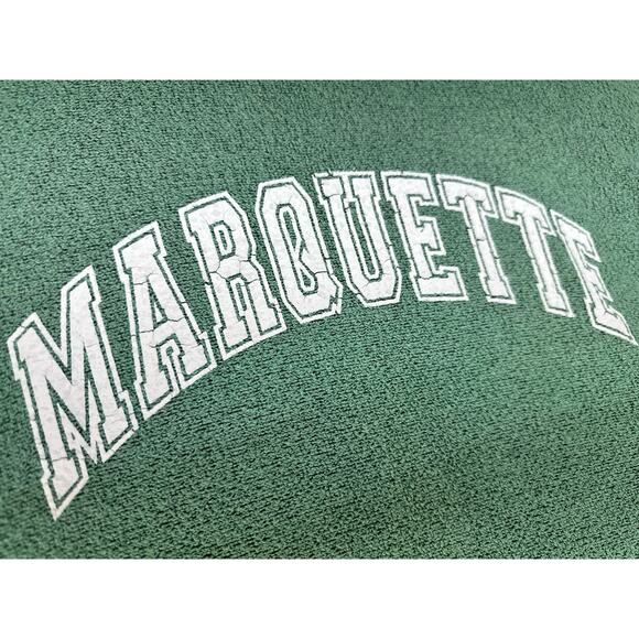 Vintage Marquette University Sweatshirt MV Sport Green Sz Medium 90s Collegiate - Picture 5 of 12